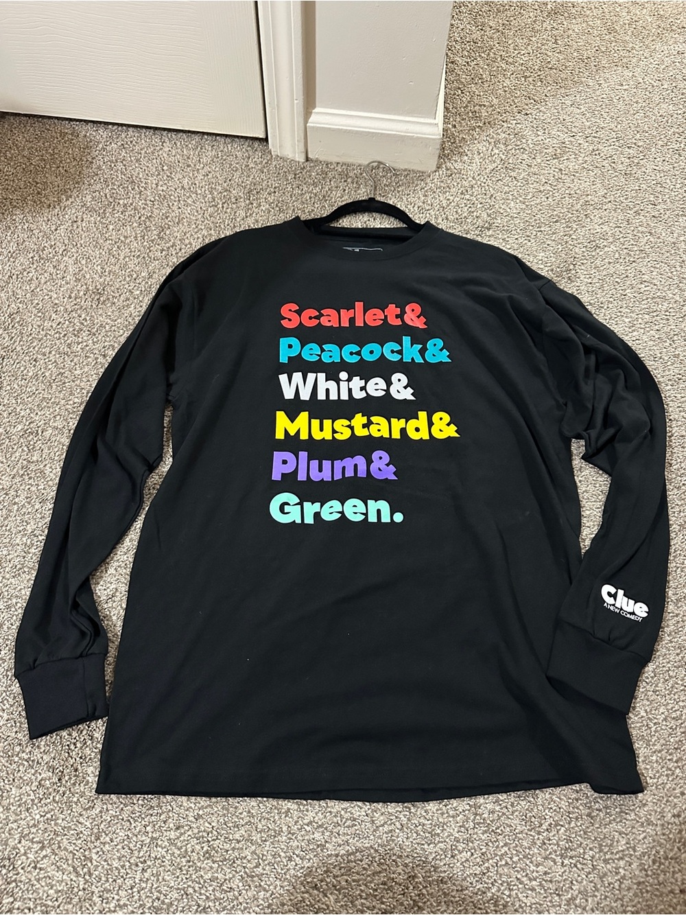 Hasbro Clue: A New Comedy Long Sleeve Shirt. Size: L
